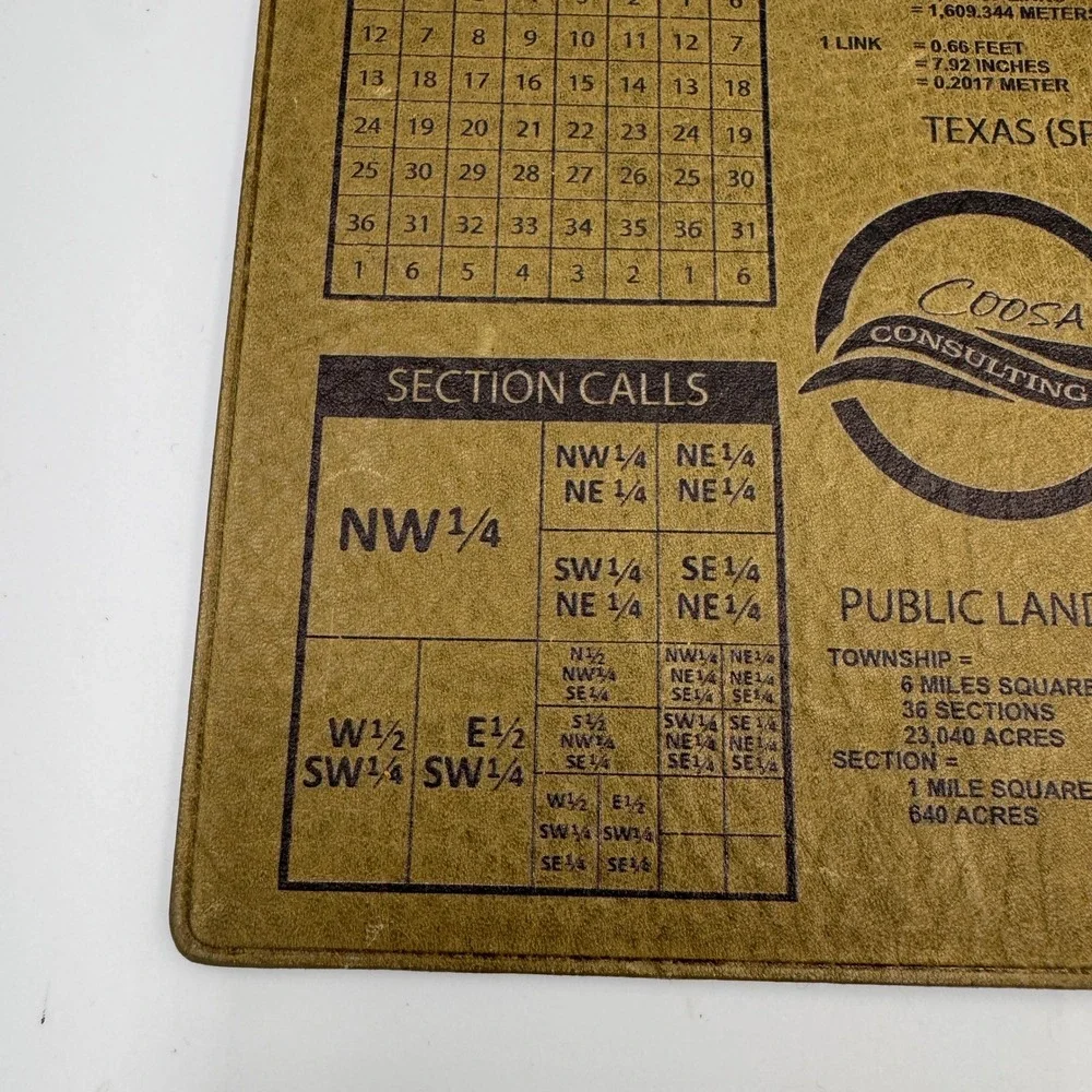 Coosa Consulting Land Survey Reference Mouse Pad Texas Spanish Measure Tan